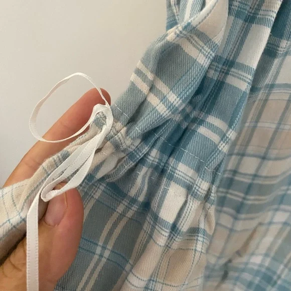 Vintage Laura Ashley Blue and White Checkered Cotton Nightgown - Picture 3 of 6